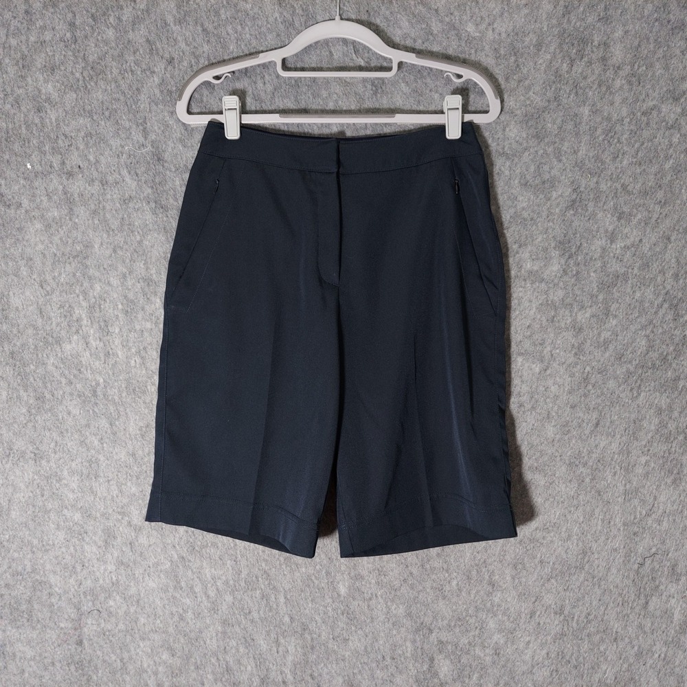 Tail Pro Women Shorts 2 Navy Blue Minimalist Tailored Golf Bermuda Zip Pockets